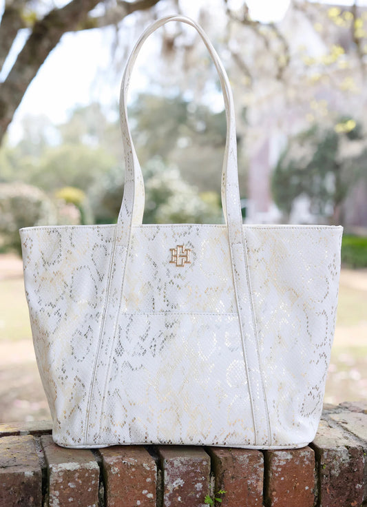 Darla Tote Bag - Metallic Cream