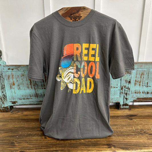 Reel Cool Dad Graphic T-Shirt - Dark Gray