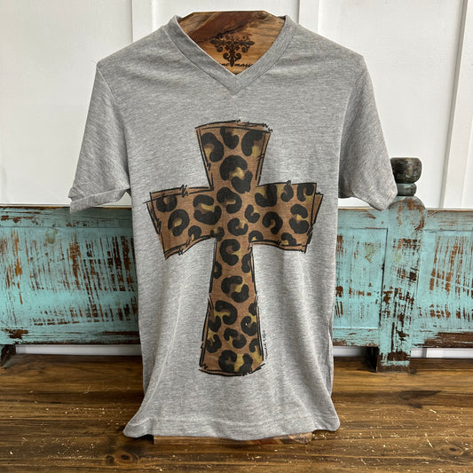 Branded Cotton Leopard Cross Tee