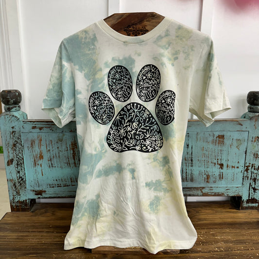 Bella + Canvas Tie-Dye Paw Print T-Shirt