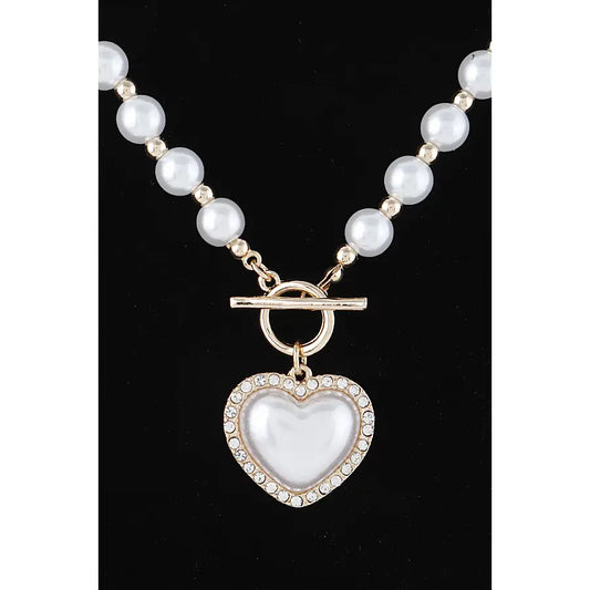 Pearl Heart Pendant Necklace