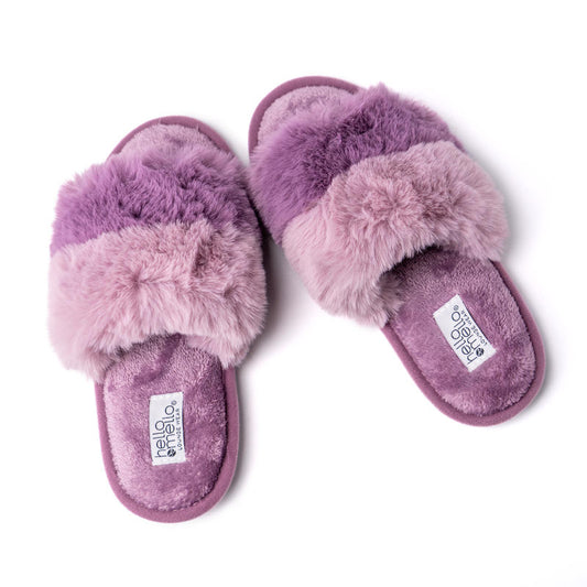 Cotton Candy Puff Slippers - Grape