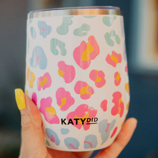 Pastel Leopard Stainless Steel Wine Tumbler