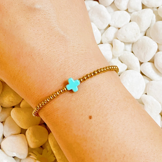 So Very Blessed Cross Bracelet - Blue