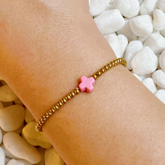 So Very Blessed Cross Bracelet - Pink