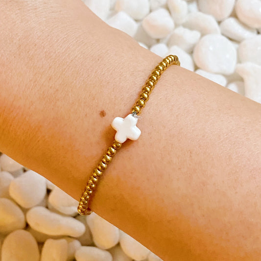 So Very Blessed Cross Bracelet - White