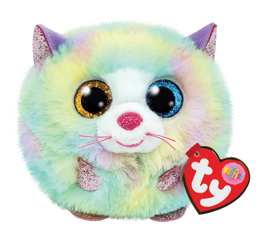 Ty Puffies - Heather, the Multi-Colored Cat