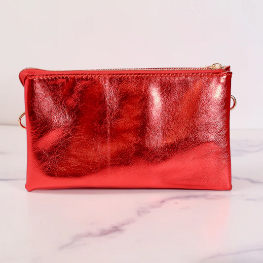 Liz Custom Collection Crossbody - Metallic Red