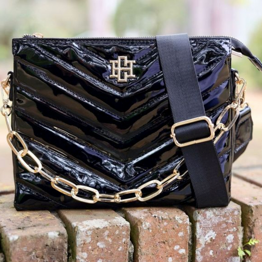 Ariana Crossbody Bag - Black Patent