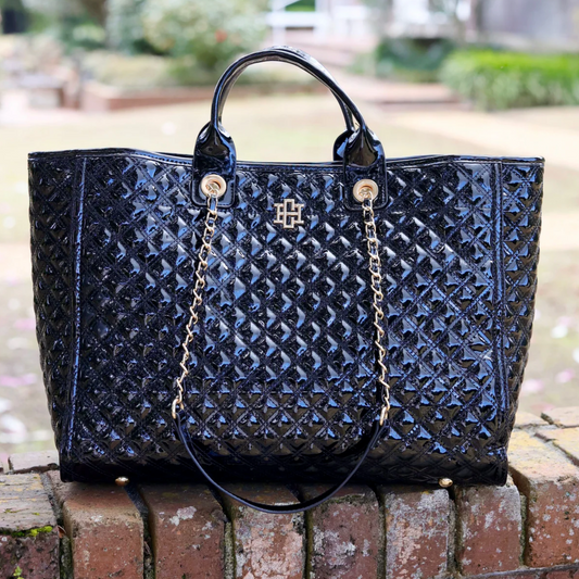 Melissa Tote Bag - Black Patent