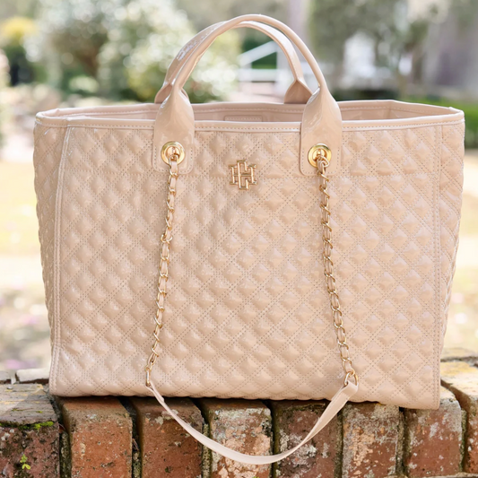 Melissa Tote Bag - Cream Patent