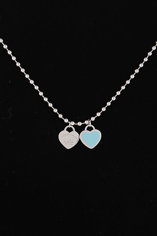 Elegant Heart Pendant Necklace - Turquoise