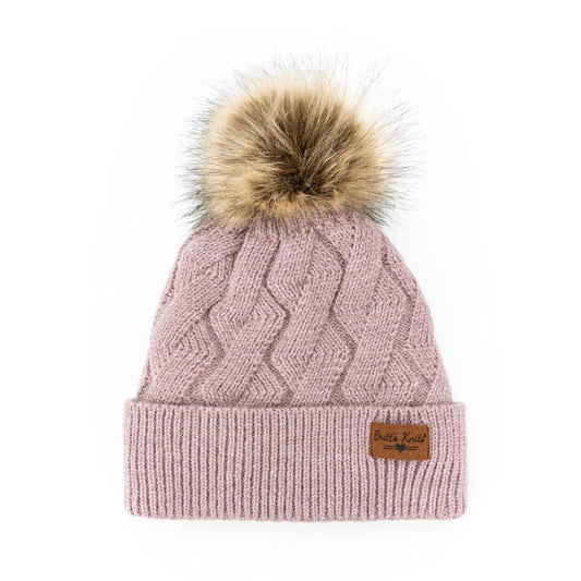 Mainstay Plush-Lined Pom Hat - Lilac