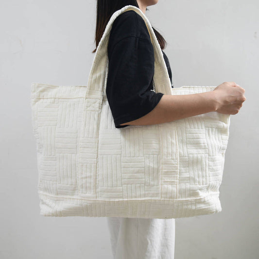 Terry Cloth Tote - White